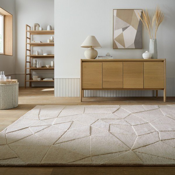 Bež ručno rađen vunen tepih 120x170 cm Shard – Flair Rugs-image-1
