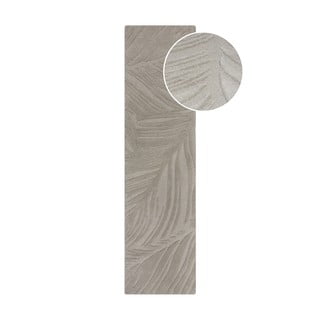 Svijetlo siva vunena staza 60x230 cm Lino Leaf - Flair Rugs