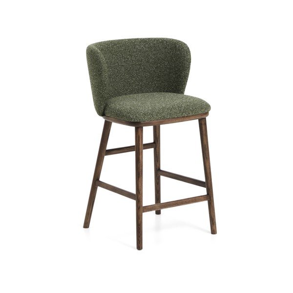 Tamno zelena podstavljena barska stolica (visine sjedala 65 cm) Ciselia – Kave Home