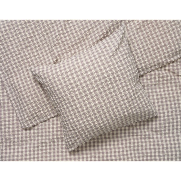 Sivo-bež posteljina za bračni krevet-za produženi krevet od krepa 200x220 cm Bæk&Bølge – JUNA-image-1