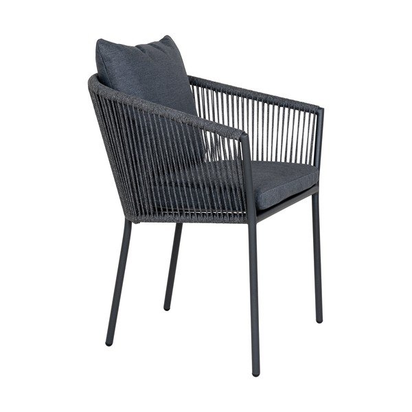 Tamno siva metalna/podstavljena vrtna stolica Salerno – House Nordic-image-3