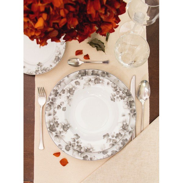 Bijeli/svijetlo sivi desertni porculanski tanjuri u setu 6 kom ø 19 cm Foliage gray – Villa Altachiara-image-2