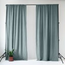 Prljavo plava lanena zavjesa 140x250 cm Blue Fog – Linen Tales