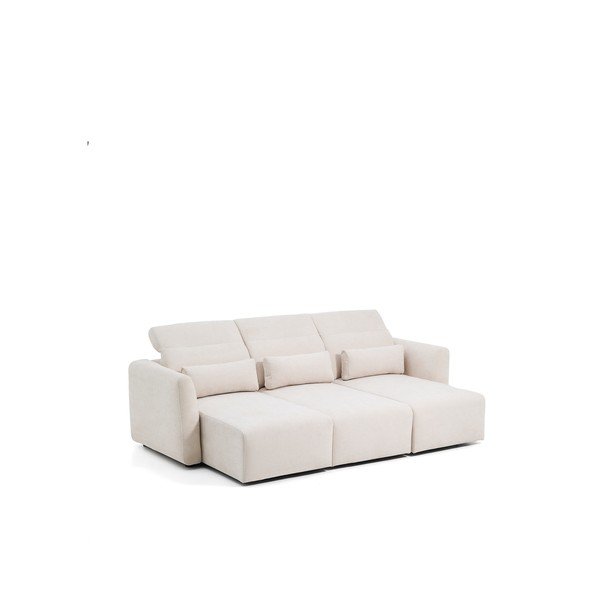 Bež podesiva/sklopiva sofa od šenila s ležaljkom 255 cm Lares – Kave Home-image-4