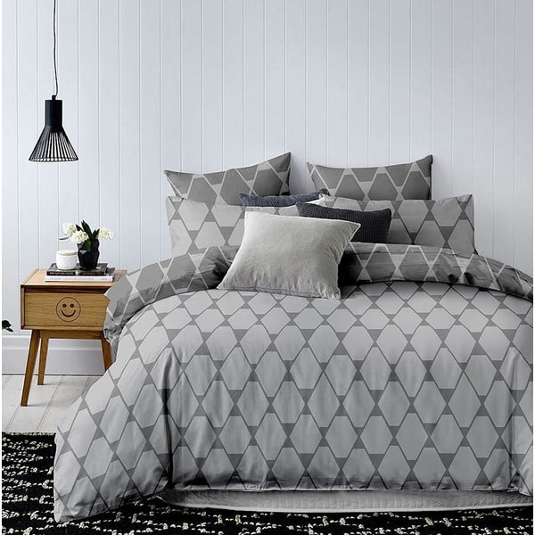 Siva posteljina za DecoKing Hypnosis Rhombuse, 200 x 140 cm