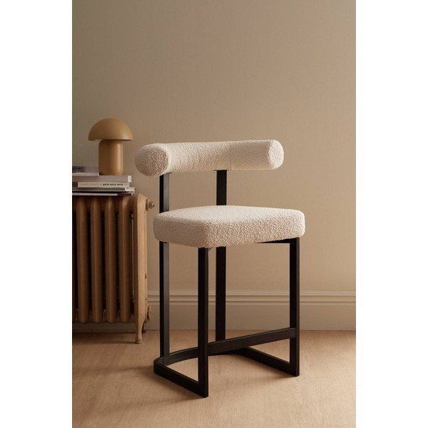 Crno-bijela podstavljena barska stolica (visine sjedala 66 cm) Parie – Ellos Home-image-1