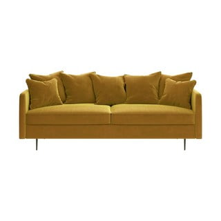 Žuti baršunasti kauč Ghado Esme, 214 cm