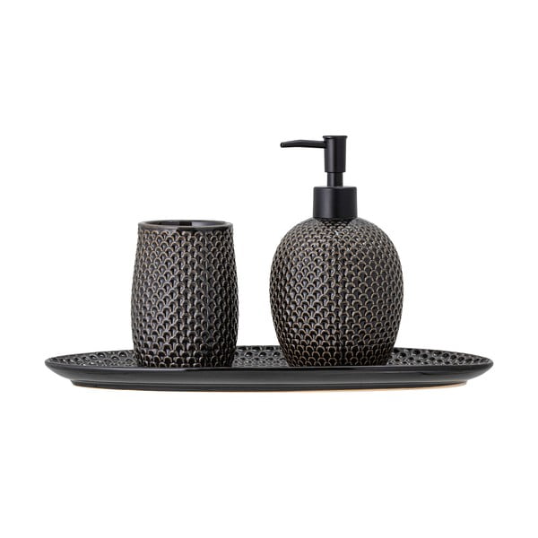 Sivi set pribora za kupaonicu od kamenine Hrin – Bloomingville-image-3