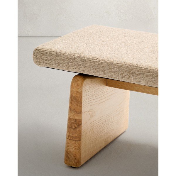 Bež/u prirodnoj boji klupa od šenila Topaz – Kave Home-image-4