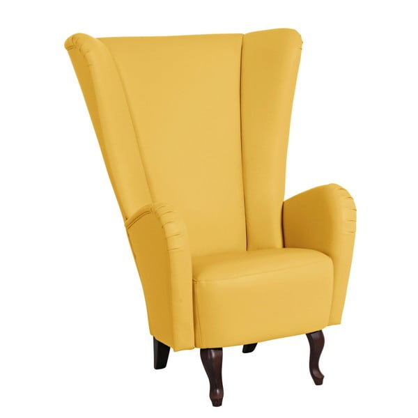 Žuta fotelja od imitacije kože Max Winzer Aurora