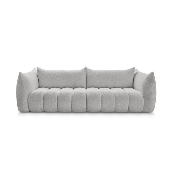 Svijetlo siva sofa od bouclé tkanine 286 cm Azra – Bobochic Paris