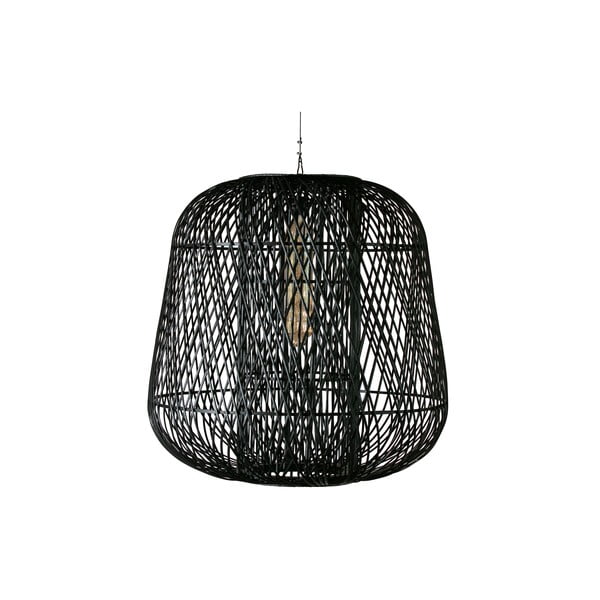 Viseća lampa od crnog bambusa WOOOD Moza, ø 100 cm