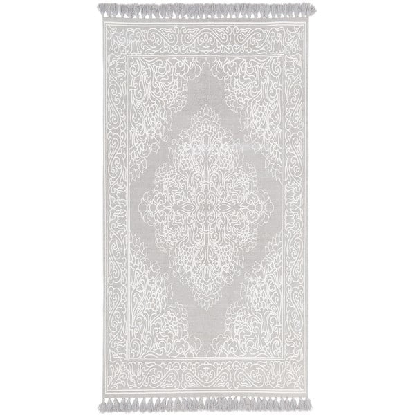 Sivi ručno tkani pamučni tepih Westwing Collection Salima, 700 x 140 cm