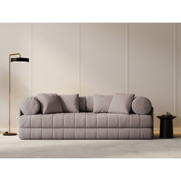 Sivo-bež sklopiva sofa od bouclé tkanine 206 cm Kemi – Cosmopolitan Design-image-4