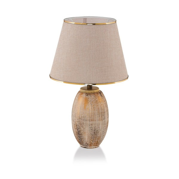 Krem/u zlatnoj boji stolna lampa s tekstilnim sjenilom (visina 50 cm) Yakamoz – Opviq lights-image-2