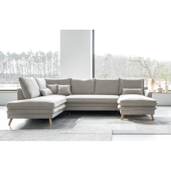 Bež sklopiva kutna garnitura (s lijevim kutom/u obliku slova "U") Charming Charlie – Miuform-image-3