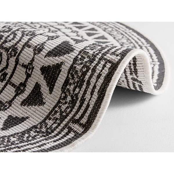 Crno-krem vanjski tepih NORTHRUGS Coron, ø 140 cm-image-1