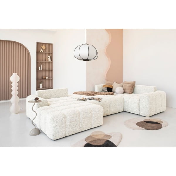 Krem sklopiva/s prostorom za odlaganje kutna garnitura (s desnim kutom) Lulu – Miuform-image-1