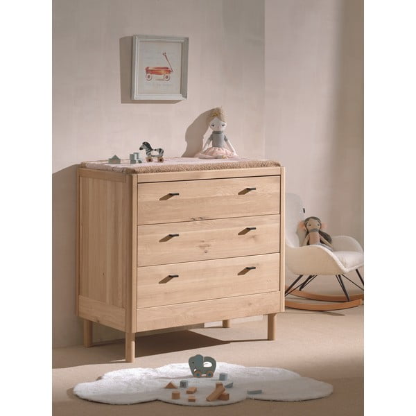 Dječja komoda od punog hrasta u prirodnoj boji 100x95x55 cm Forrest – Vipack-image-2