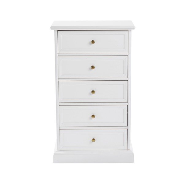 Bijela komoda s 5 ladica Folke Torino, dužine 50 cm-image-1
