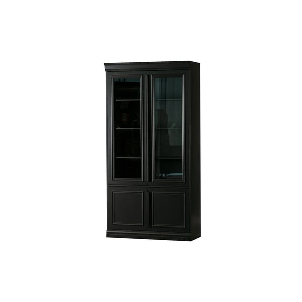 Crna vitrina od masivnog bora 110x215x44 cm Organize – WOOOD-image-1