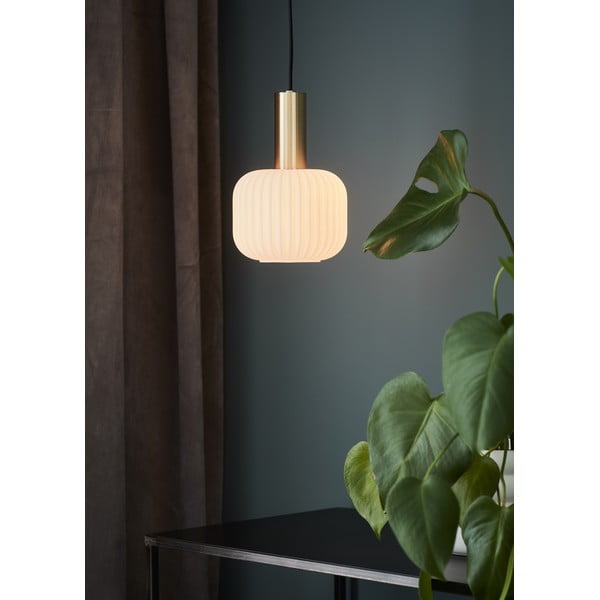 Crna/u zlatnoj boji viseća svjetiljka sa staklenim sjenilom Sober – Markslöjd-image-1