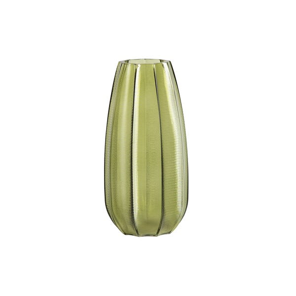 Zelena staklena vaza DRVO Kali, visina 28 cm