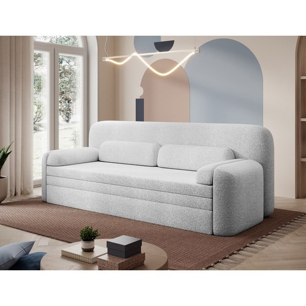 Bijela sklopiva/s prostorom za odlaganje sofa od bouclé tkanine 236 cm Elioss – ELTAP-image-3