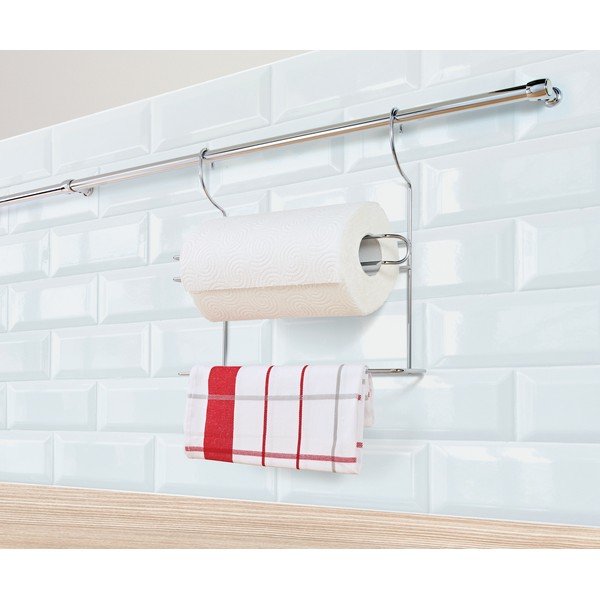Viseći držač kuhinjskih ručnika od kromiranog čelika u srebrnoj boji Lonardo – Metaltex-image-2