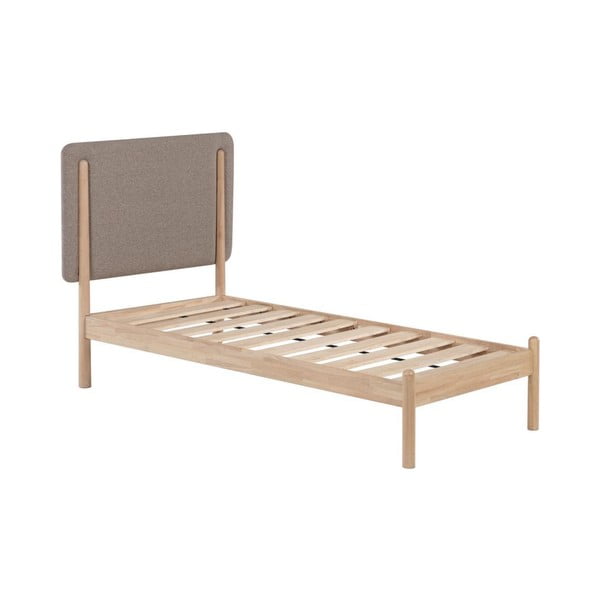 Krevet od kaučukovog drveta s podnicom u sivoj-prirodnoj boji 90x190 cm Shayndel - Kave Home-image-2