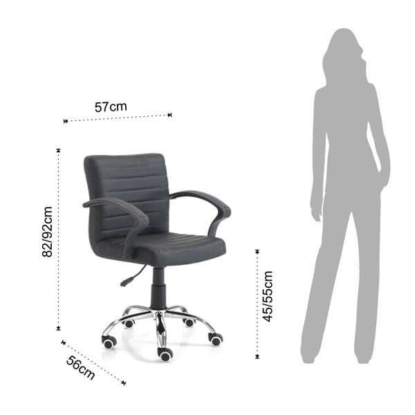 Crna uredska stolica s kotačima Tomasucci pany-image-2