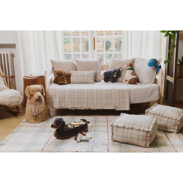 Krem/kadulja zeleni periv/ručno rađen pamučan tepih 90x120 cm Tartan Blue Sage – Lorena Canals-image-2