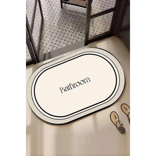 Krem kupaonska prostirka 60x100 cm Farbelle – Foutastic-image-1