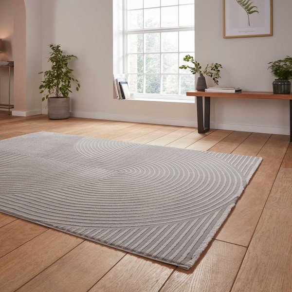 Svijetlo sivi periv tepih od recikliranih vlakna 120x170 cm Flores – Think Rugs-image-2
