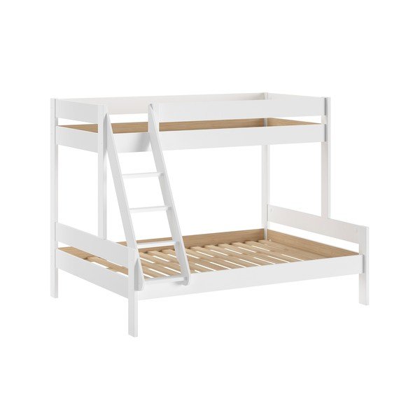 Bijeli dječji krevet na kat s podnicom 140x200/90x200 cm Primo – Vipack