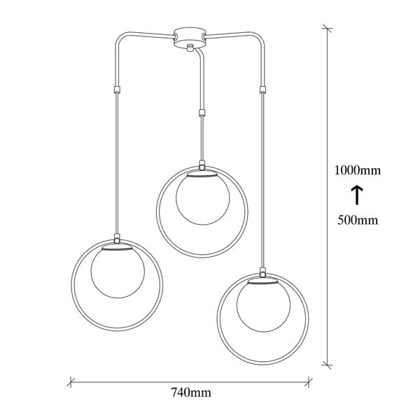 Crna metalna viseća svjetiljka Opviq lights Nazarios-image-3