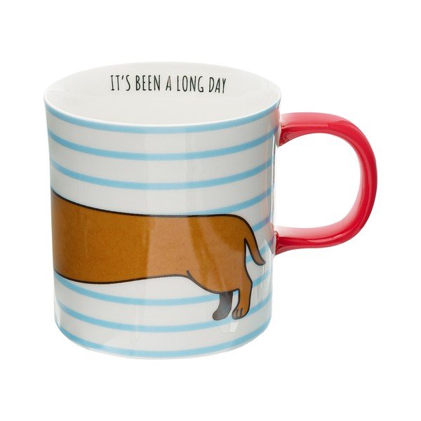 Plava/smeđa porculanska šalica 300 ml Sausage Dog – Sass & Belle-image-3