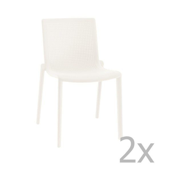 Set od 2 bijele vrtne stolice Resol Beekat Simple