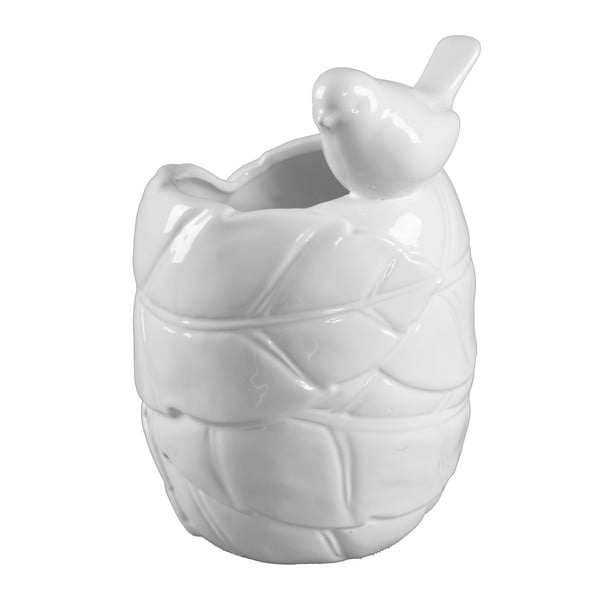 Bijela keramička vaza Mauro Ferretti Gufo Uccellino, visina 22 cm