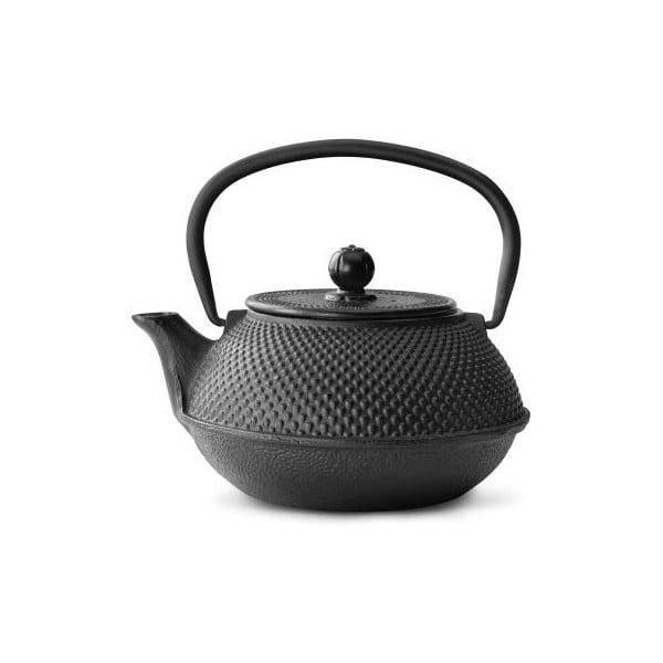 Crni čajnik od lijevanog željeza s cjediljkom za rastresiti čaj Bredemeijer Jang, 800 ml