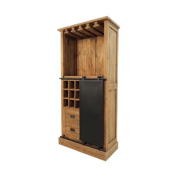Vitrina za vino od tikovine za 18 boca, 84x177 cm Blackburn - HSM collection-image-3