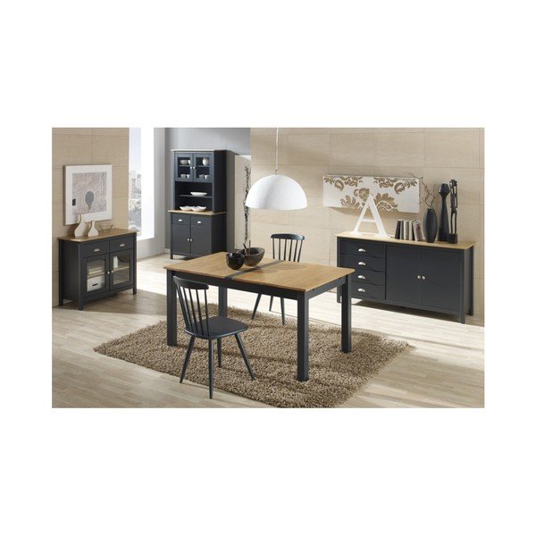 Antracit sivi sklopivi stol za blagovanje od punog borovog drveta Marckeric Jade, 150 x 85 cm-image-2