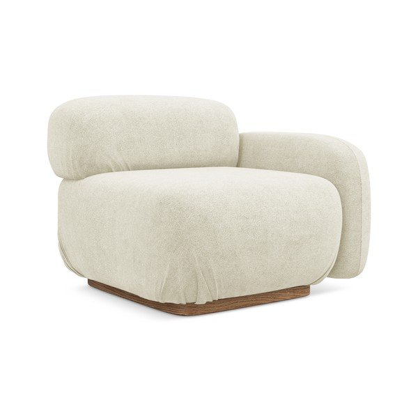 Krem modularna sjedeća garnitura od bouclé tkanine (s desnim kutom) Ailani – Makamii-image-2