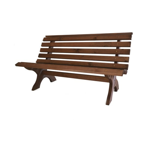 Smeđa vrtna klupa od masivnog drveta Retro – Rojaplast