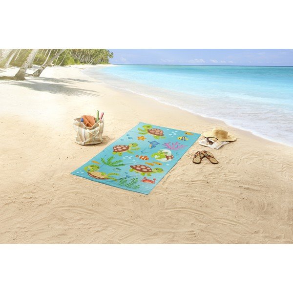 Plavi ručnik za plažu 75x150 cm – Good Morning-image-1