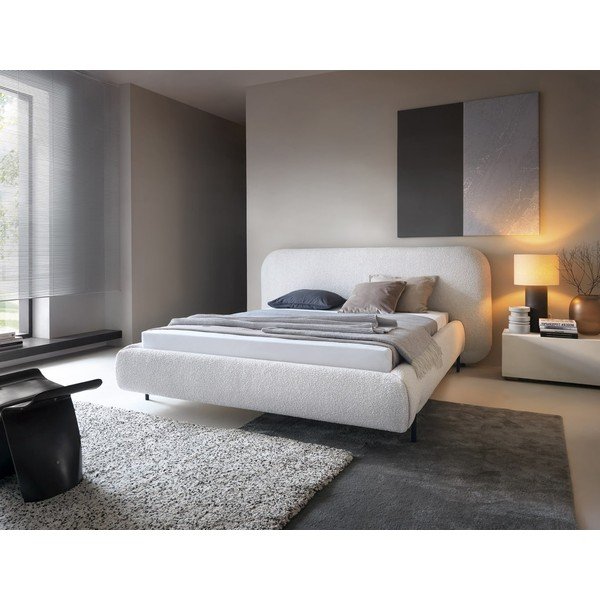 Bež tapecirani bračni krevet s prostorom za odlaganje s podnicom 160x200 cm Pointt – ELTAP-image-1