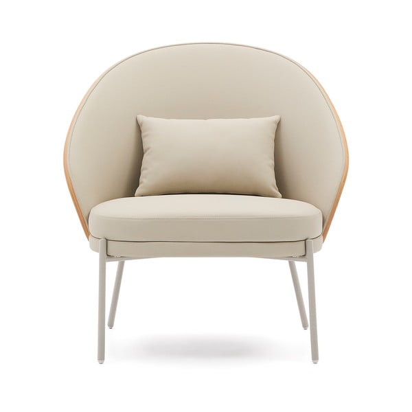 Bež fotelja od imitacije kože Eamy – Kave Home