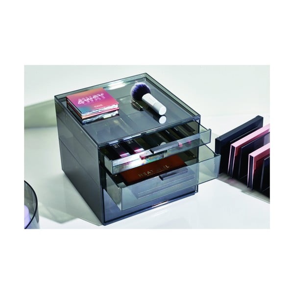 Mat crni kupaonski kozmetički organizator od reciklirane plastike - iDesign-image-1