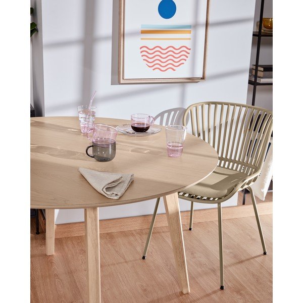 Bež vrtna stolica sa čeličnom konstrukcijom Kave Home Surpik-image-4