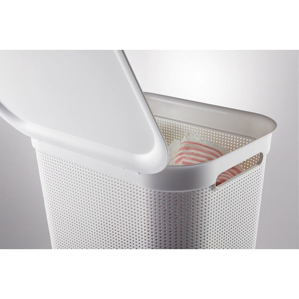 Bijela plastična košara za rublje 50 l Brisen - Rotho-image-3